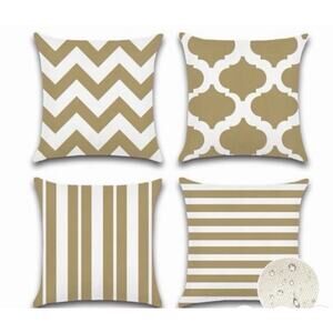 OTOSTAR Outdoor Waterproof Throw Pillow Covers 16x16” Khaki Set of 4